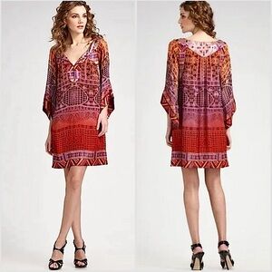 Diane Von Furstenberg Tabalah Silk Mini Shift Dress Size 4‎